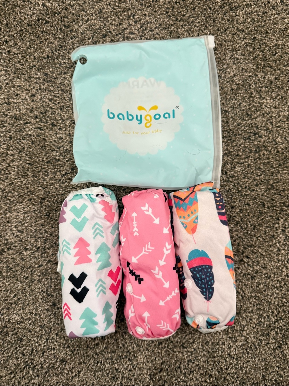 Kids Reusable Diaper Covers - Pink, White & Multicolor (3 Pack)